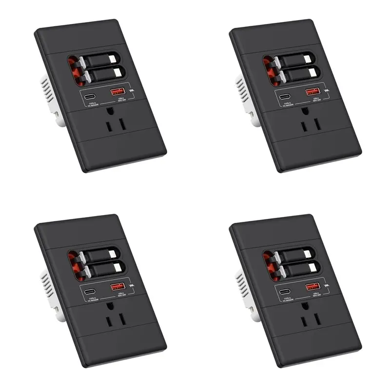 aa51-4x-usb-c-wall-outlet-with-gan-pd20w-usb-c-usb-a-retractable-usb-c-lightning-cablestamper-resistant15a-125vblack