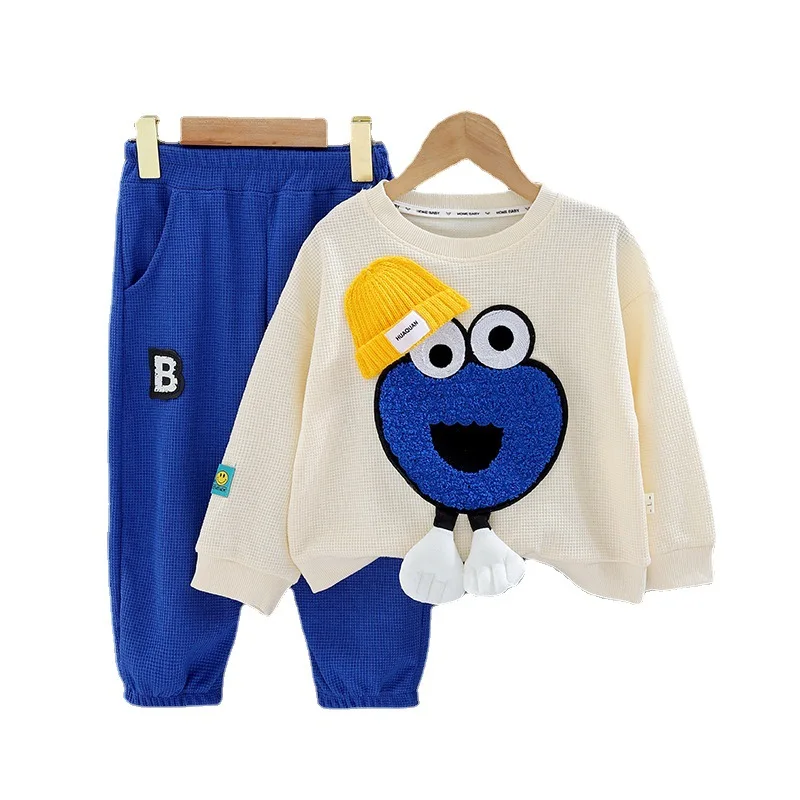 

New Kids Sweatshirt Set Spring and Autumn Boys Girls Cute Hat Tops Casual Trousers 2 Pieces Baby Clothes Trend 1-8Y