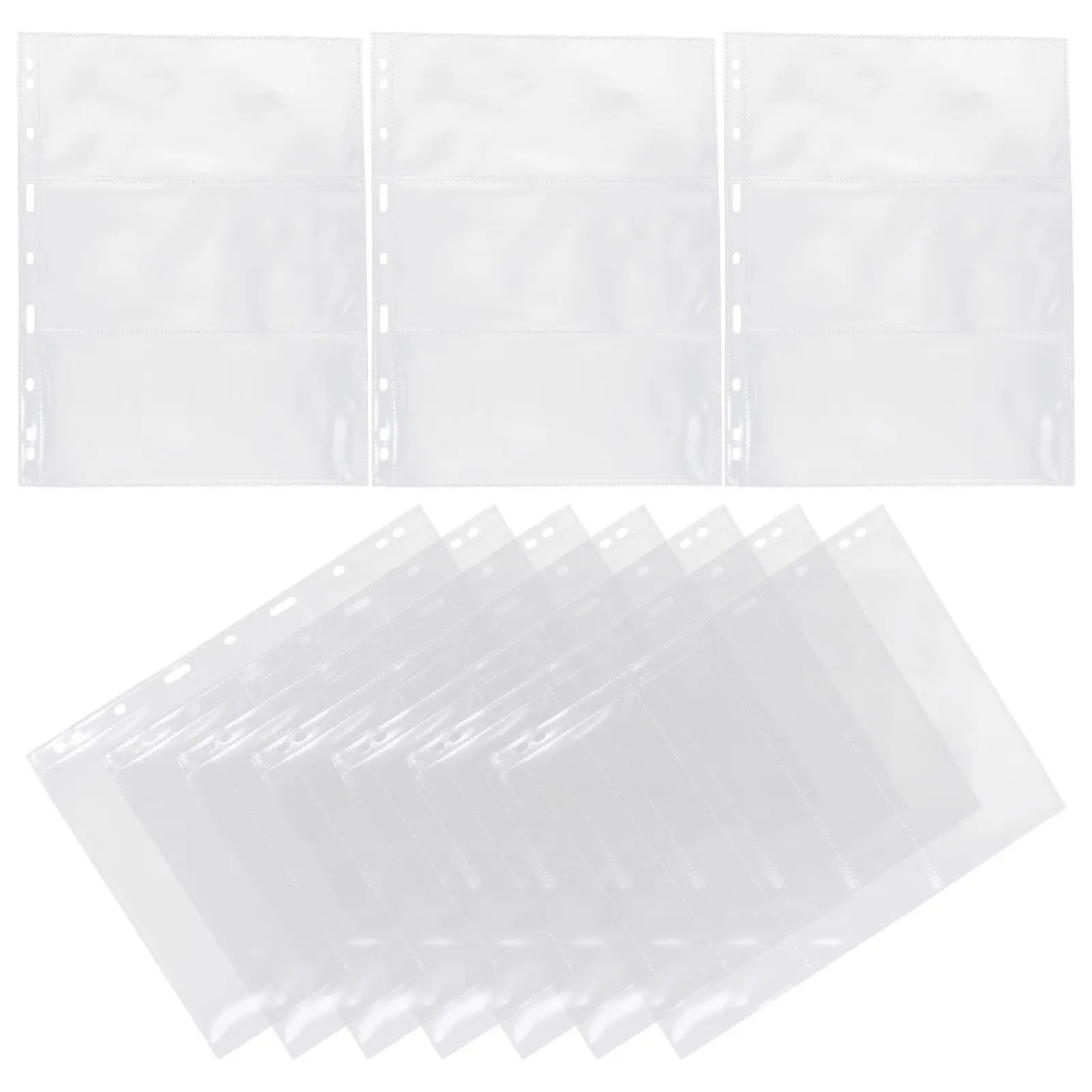 

10Pcs Binder Photo Sleeves Transparent Album Pages for Cards Currency Stamps Postcards Collection Storage Organizer Pages