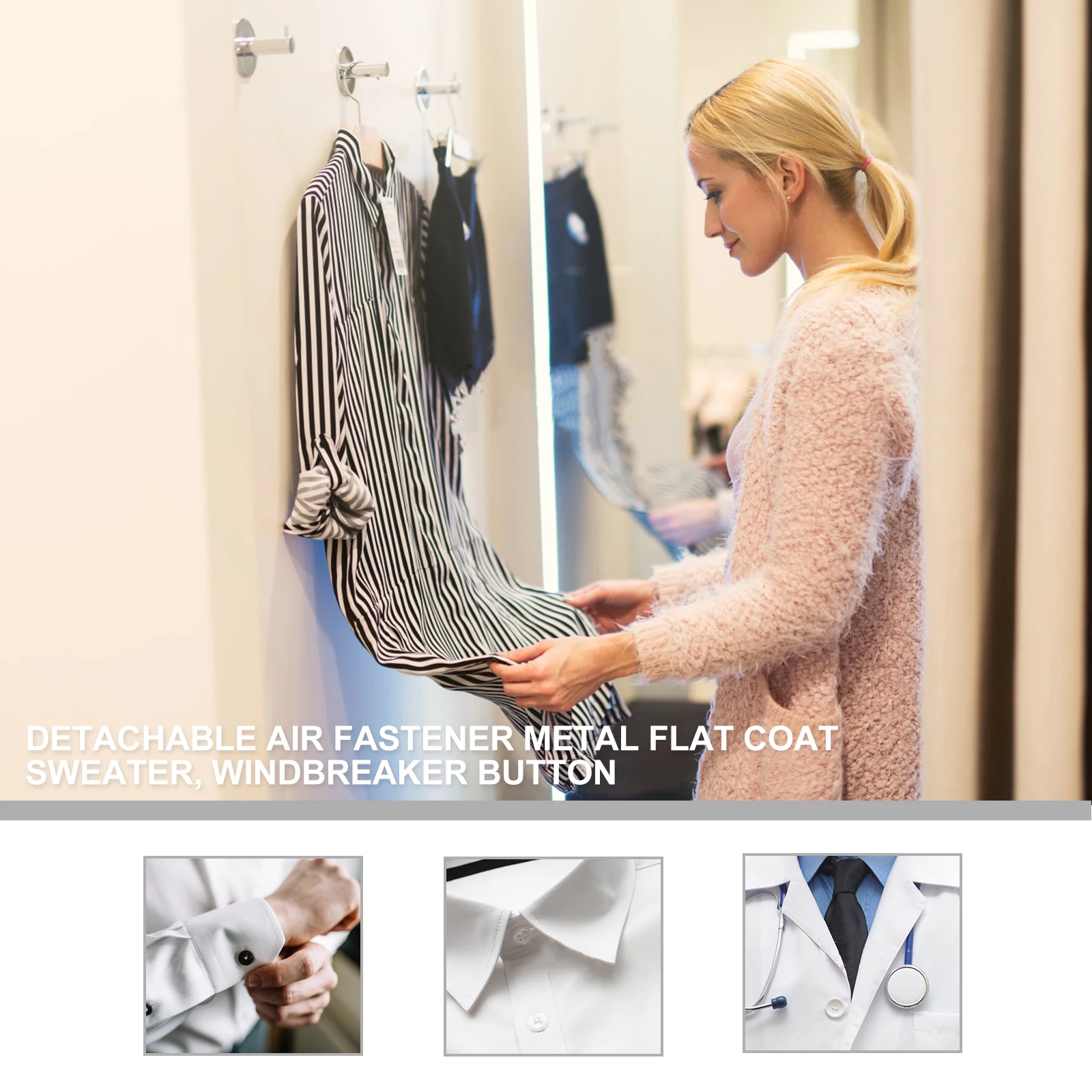 

10 pcs Anti- Buttons Detachable Alloy Fasteners Reusable Shirt Skirt Coat Fixation Sewing Accessories Handicraft Tools