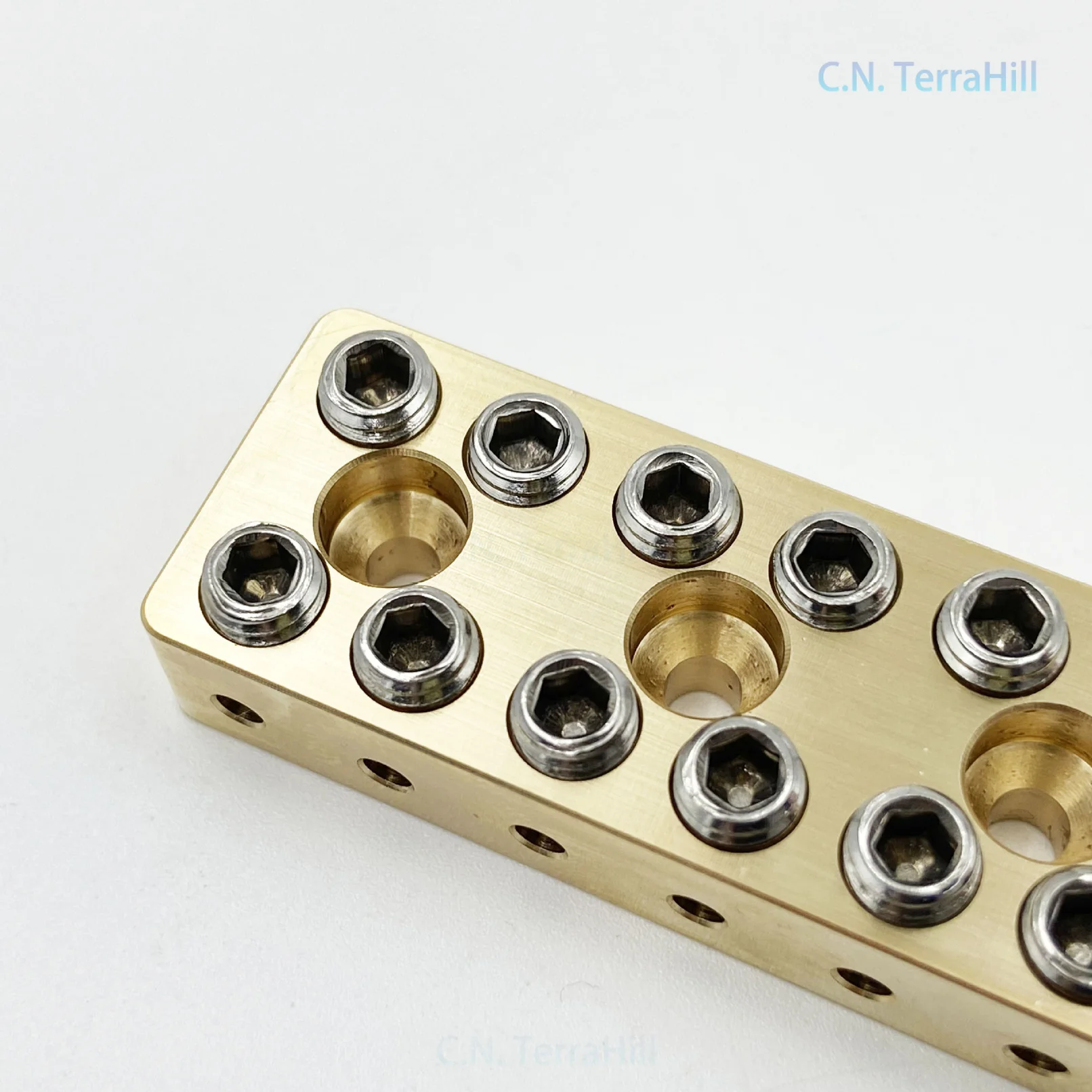Brass 6-String Headless Electric Guitar String Lock, Fixed Nut, Tailpiece and String Retainer
