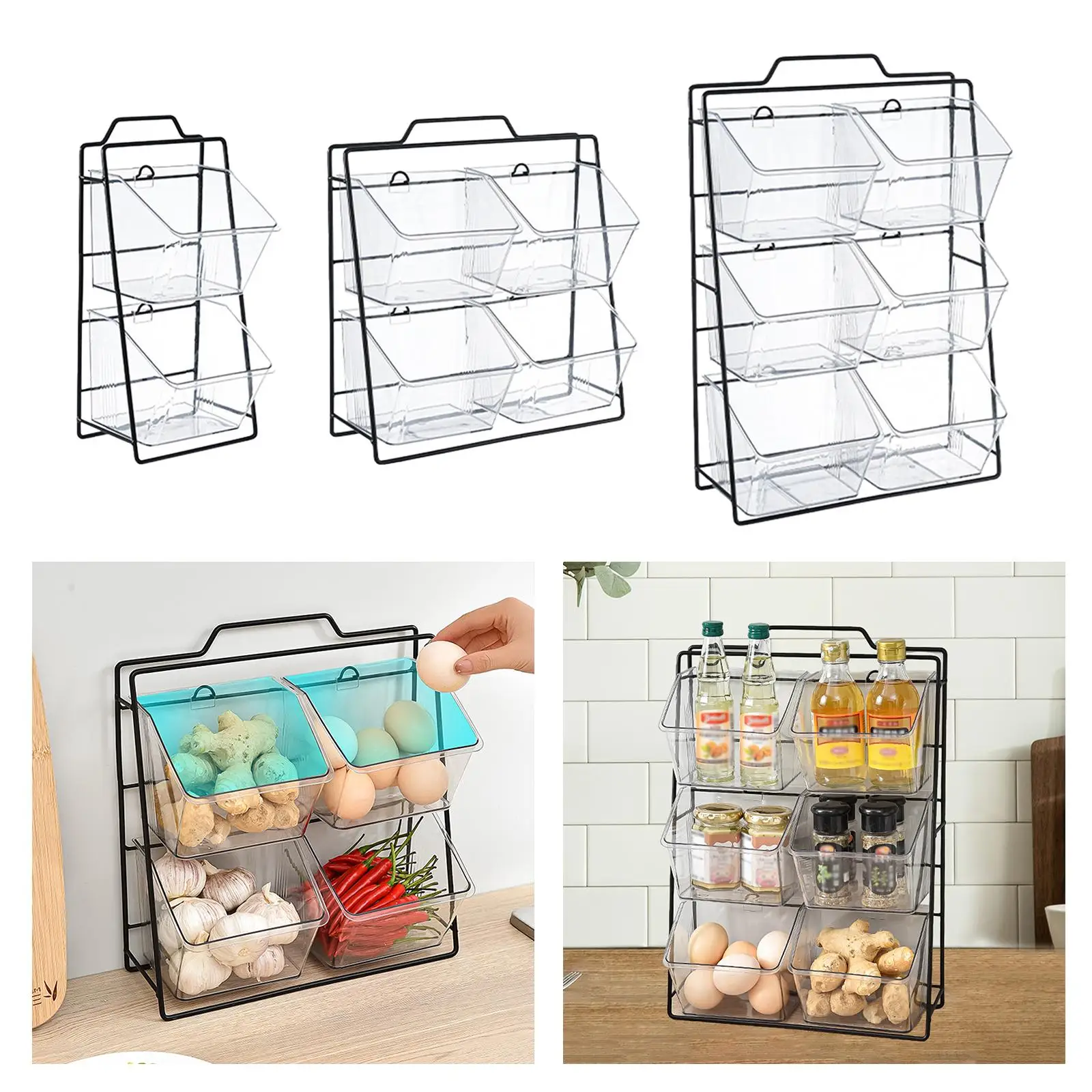 Diversen Organizer Box Koffiecapsulehouder Kast Opbergmand voor thuis Badkamer Keuken Kantoor Ui Gember en knoflook