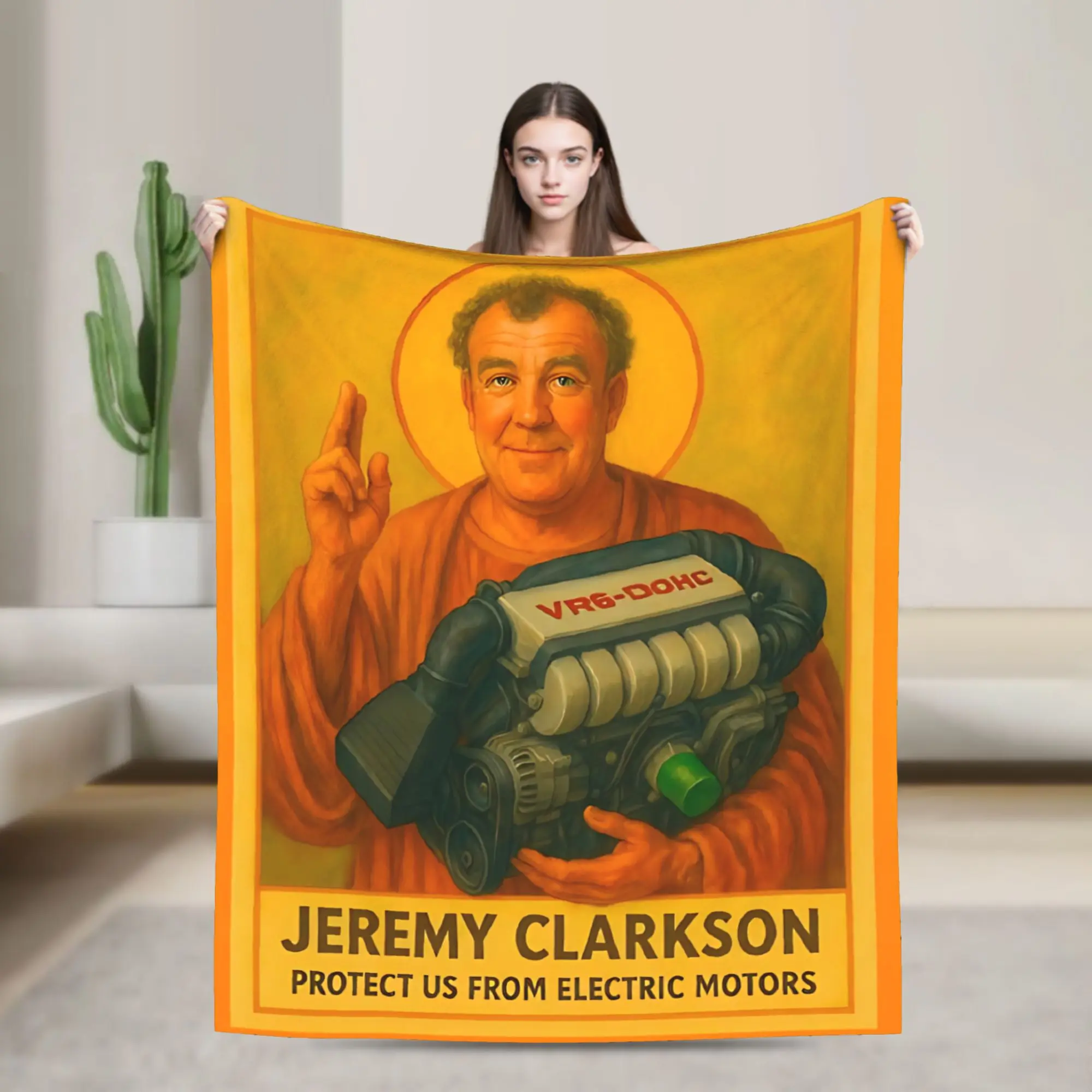 Jeremy Clarkson Protect us from Electric Motors Blanket Multiple Sizes Soft Lightweight Throw Blankets for Sofa Couch and Bed