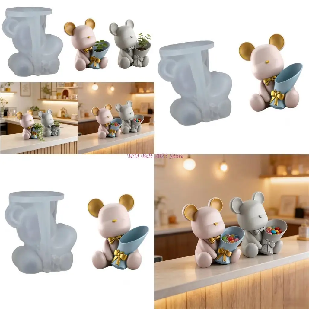 49ME Silicone Bear Shaped Planter Mold Great For Handmade Jewelry And Small Crafts