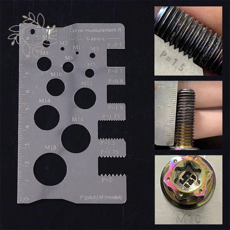 Hot Durabler Stainless Steel Ruler Screw Measuring Ruler Precise Pitch Measurement Thread Gauge Screw Ruler Measuring