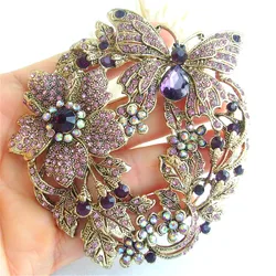 FashionExquisite Amethyst Rhinestone Zircon Butterfly Brooch for Women's Luxury Elegance Pin Clothing Accessories Jewelry Gifts