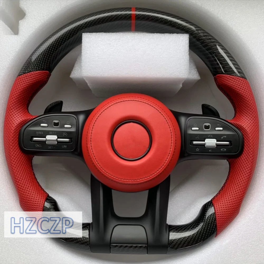 For Mercedes Benz C E GLC S-Class W204 W205 W253 W221 W222 W212 W213 W166 GLS350 GLS400 GLS500 AMG carbon fiber steering wheel