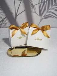 10/20/50pcs Candy Gift Bags with Ribbon Wedding Birthday Thanksgiving Party Favors Candy Cookie Gift Packaging Boxes Bags