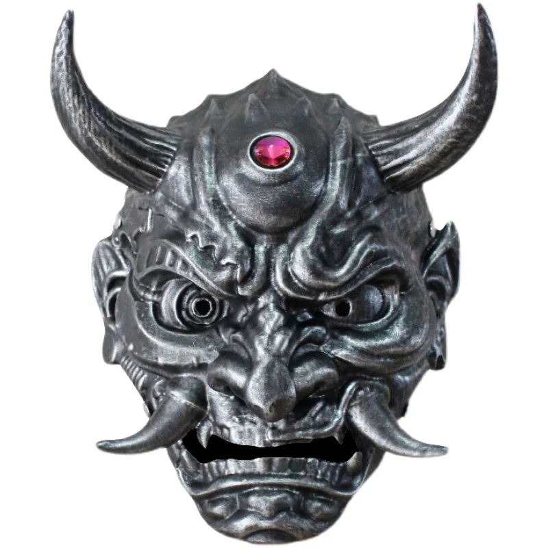 New Type Japanese Soldier Samurai Prajna Mask Horror Oni Prajna Halloween Mask Parties Festivals Supplies Cosplay Resin Mask