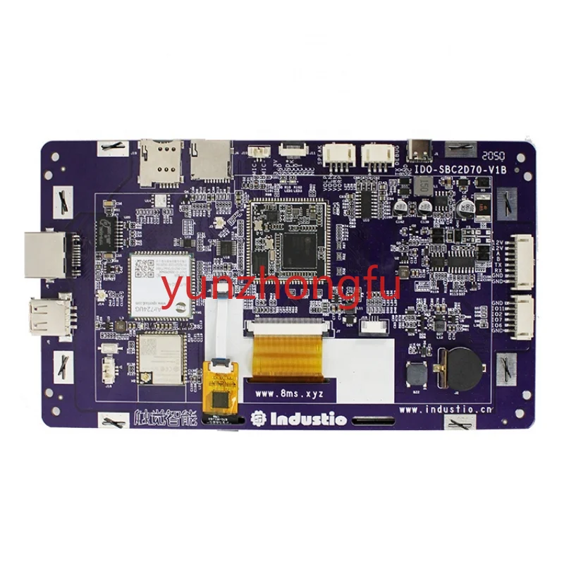 IDO-SMLCD72-V1-2EC Motherboard for IDO-SOM2D01/02 SOM Module Equipped with 7inch TP  RGB Display Linux Board