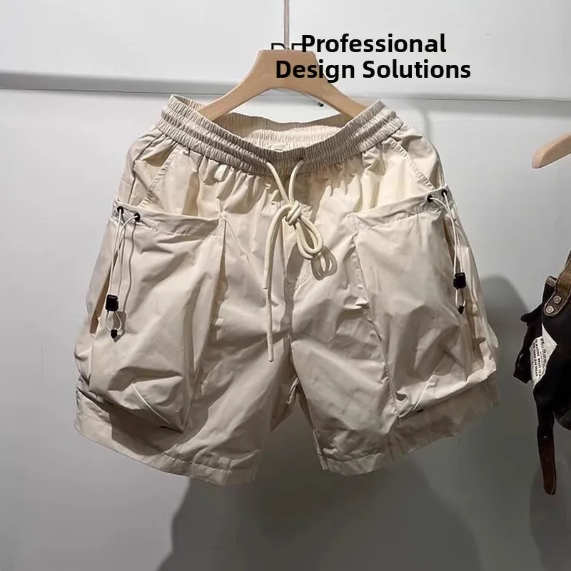 

Qui Dry Lightweight American Functional orts Men's Summer Loose Four-Way Stretch Workwear Big ket Casual Five-Quarter ...