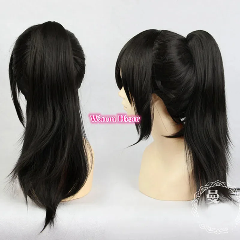 

COSda@Game Yandere Simulator Ayano Aishi Cosplay Black Clip Ponytail Wig Heat Resistant Hair Cosplay Wigs + a wig capCOSda@