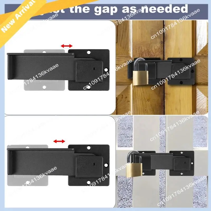 M01K Gate Latch Lock Adjustable Flip Gate Latch Lock With 3 Padlock Hole For Barn Door Shed Fence Outdoor Gate Shed