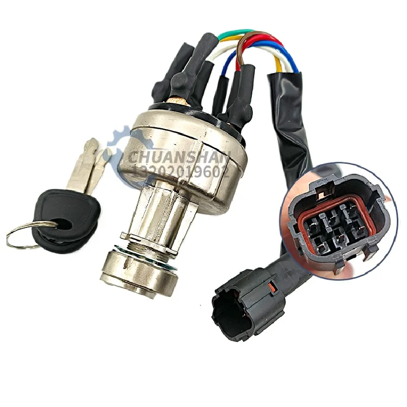 Excavator for Sany SY55 60 75 135 215C 235-8-9 Start ignition switch electric lock accessories