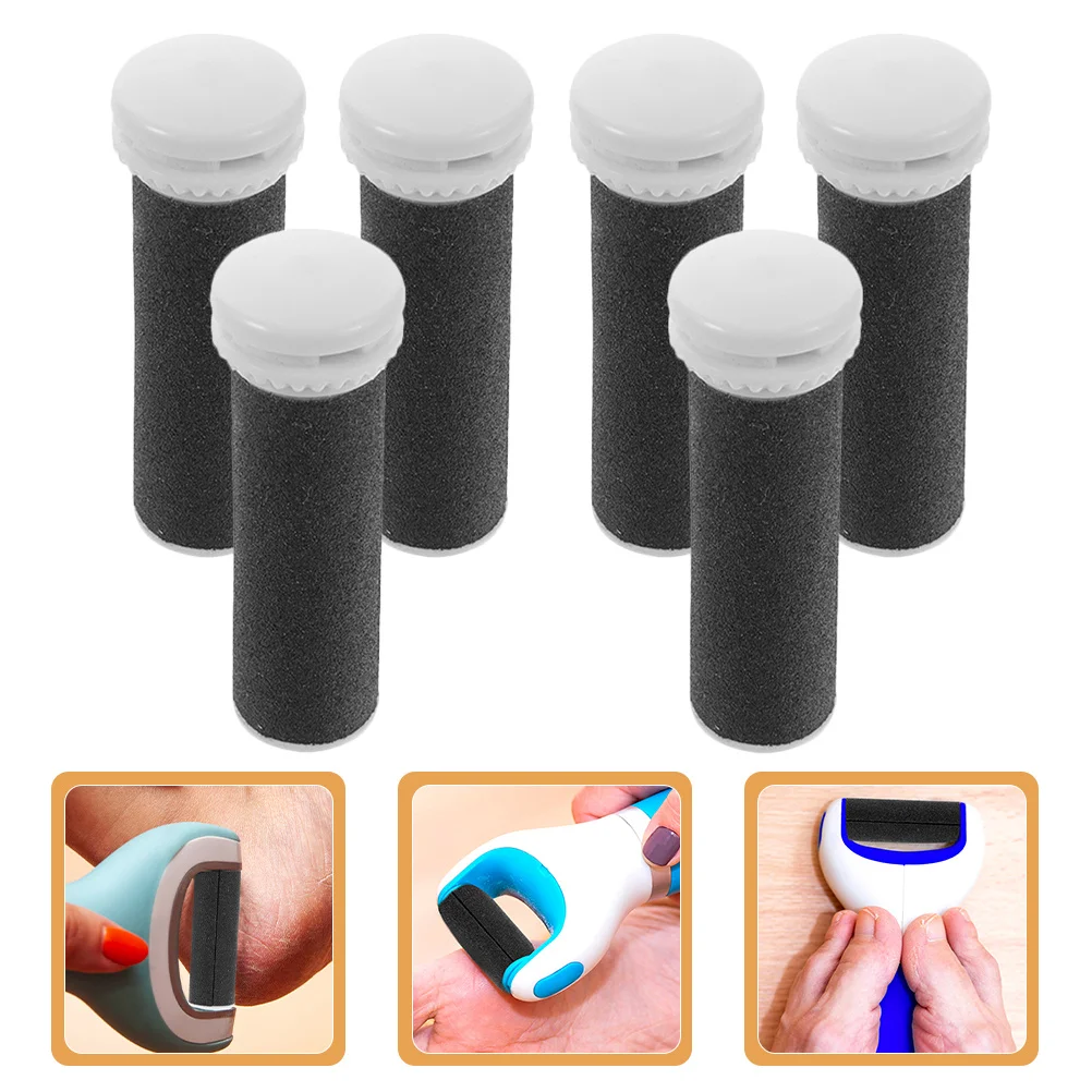 

6 шт. сменные насадки для пилочки для ног, прочные электрические ролики для педикюра, инструменты для удаления омертвевшей кожи, аксессуары для роликовых пилок для ног