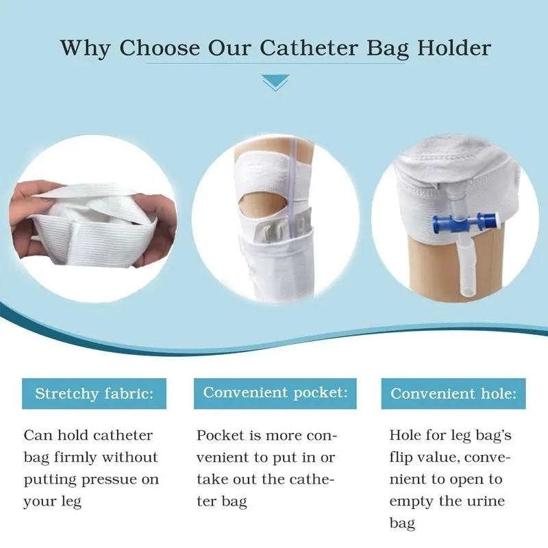 Leg Sleeve Urine Bag Holder, Washable Breathable Catheter Elastic Band Urine Drainage Bags Strap Holder Calf Urinary Cover Belt