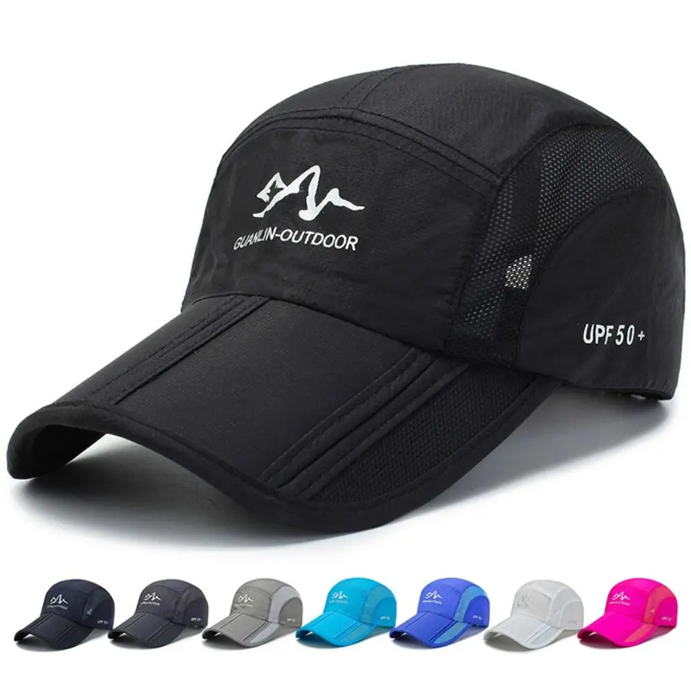 Unisex Quick Dry Climbing Hats Foldable UV Protection Baseball Mesh Caps Breathable Sun Visors Running Cap Camping Hiking