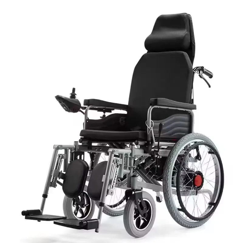 Factory  Cheap Price  Electric Foldable Reclining  Wheel Chair  for Disabled