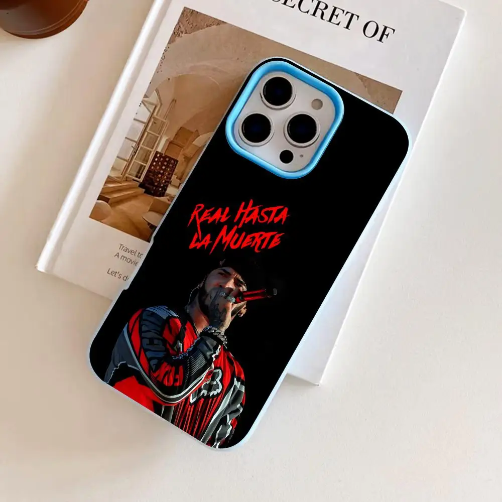 Anuel AAAA Phone Case for iPhone 18 17 16 15 14 13 12 11 Air Pro Max Plus Jelly Dual Layer Light Blue Cover