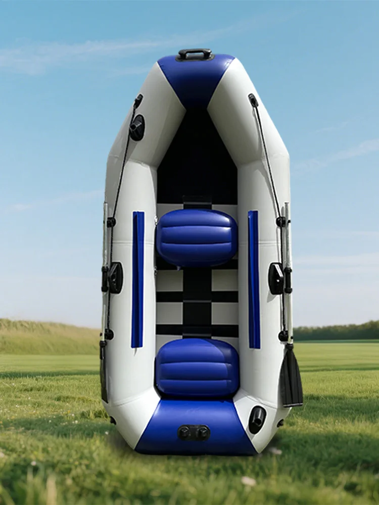 8.5ft Inflatable Fishing Boat Foldable Wooden Floor Surfing Boats and Racing Kayak for 3 Person for the Sea Outdoor Watersport - view 2