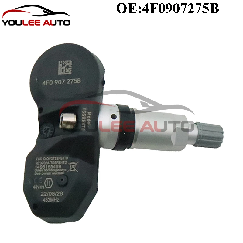 4PCS New 4F0907275B TPMS Tire Pressure Sensor 433MHZ For Audi A4 A6 S4 Porsche 911 Volkswagen Phaeton Touareg Bentley Auto Parts