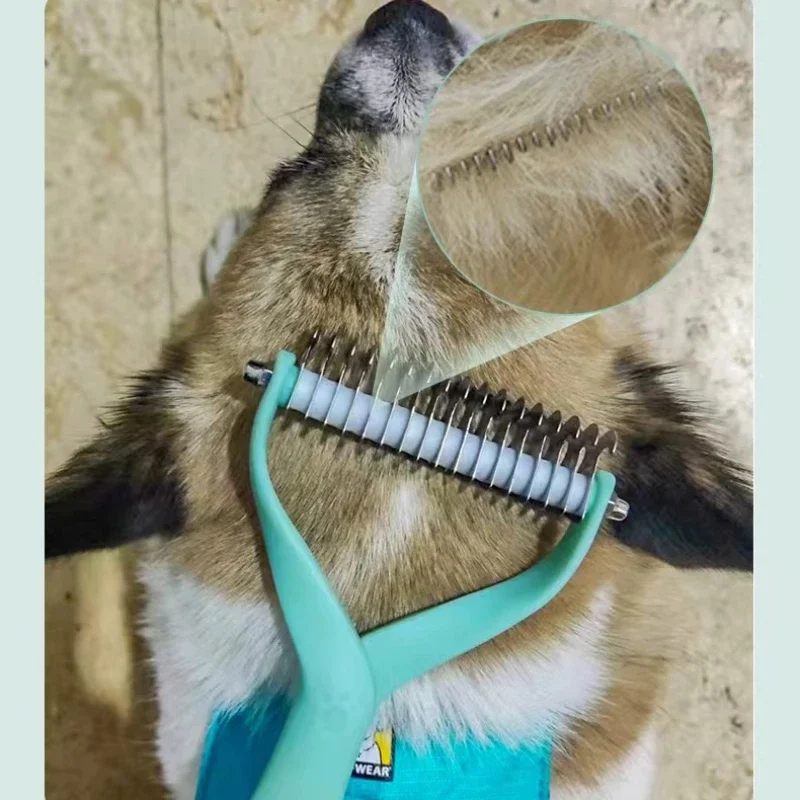 Pet Hair Brush Comb Grooming Cat and Dog Double Sided Stainless Steel Knotting  for Floating Hair Cleaning Massage  Supplies