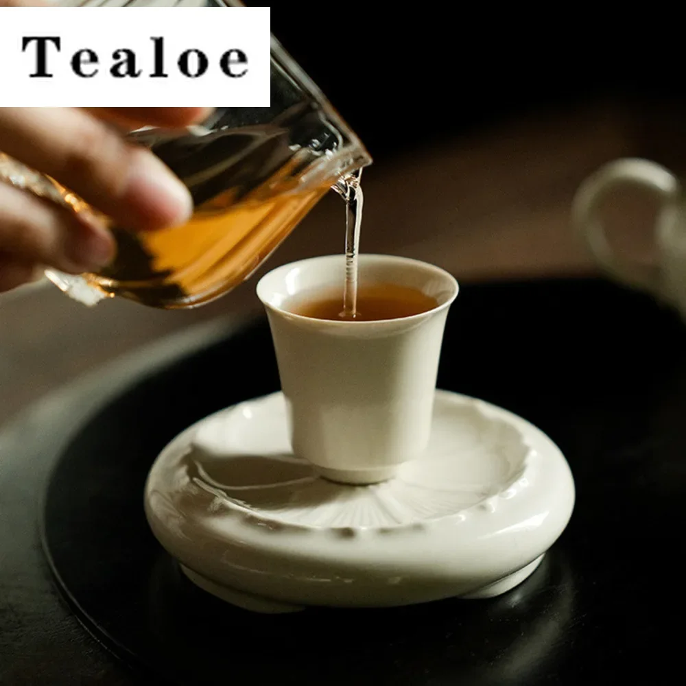 الرجعية العشب الخشب رمادي ترايبوديا إبريق شاي سيراميك غطاء حامل إطار غطاء فاخر Zisha وعاء غطاء الرف درينكوير لوازم الحلي #6