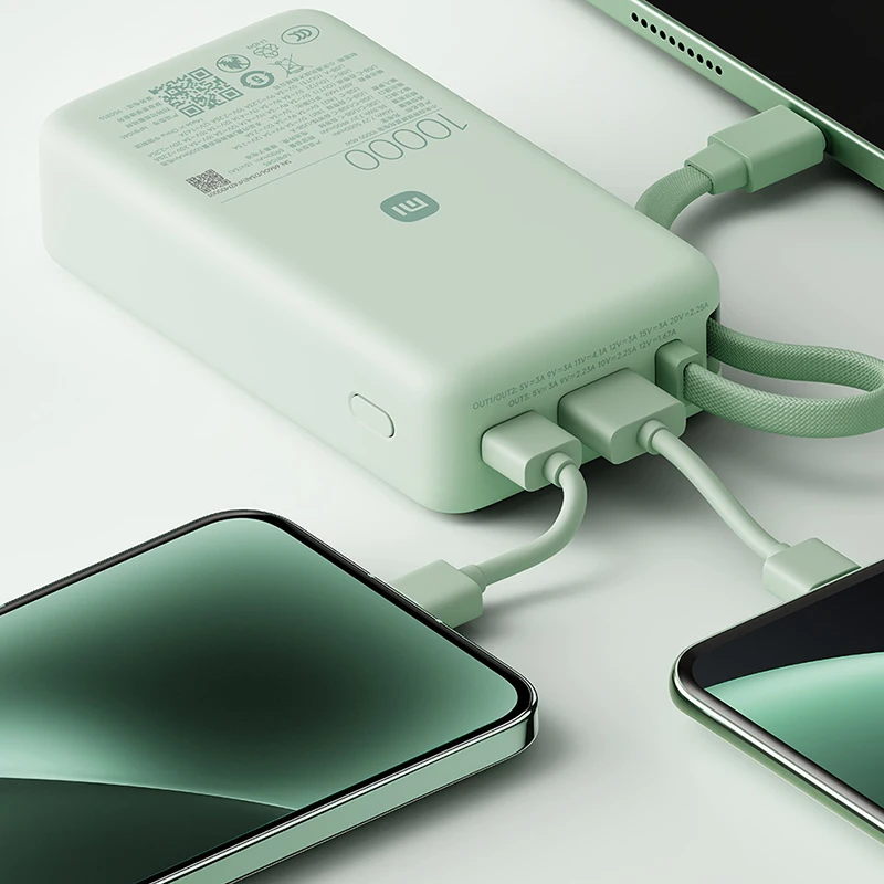 Xiaomi كابل متكامل شاشة عرض قوة البنك 10000 45W ماكس الناتج شاحن محمول آيفون 16 برو Xiaomi 15