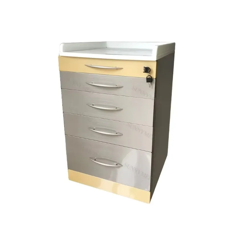 SY-YR03 Salon Furniture Med Spa Stainless Steel Dental Cabinet Stainless Steel Mobile Tool Cabinet 5 Drawers Dental Cabinet