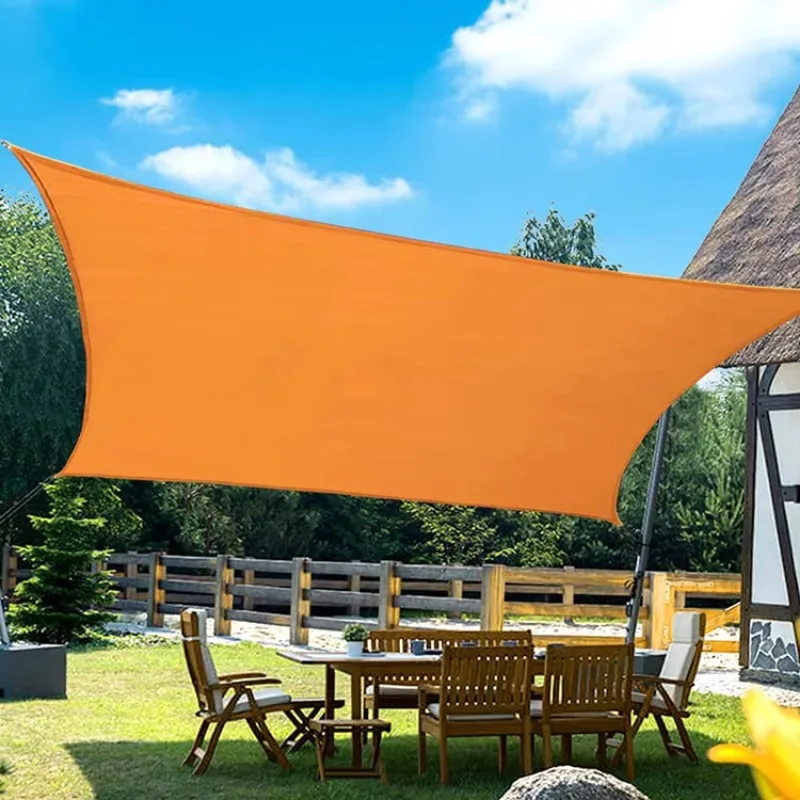 3x6m Waterproof Shade Sails , China Sun Shade Net Manufacturing Orange Polyester Canopy