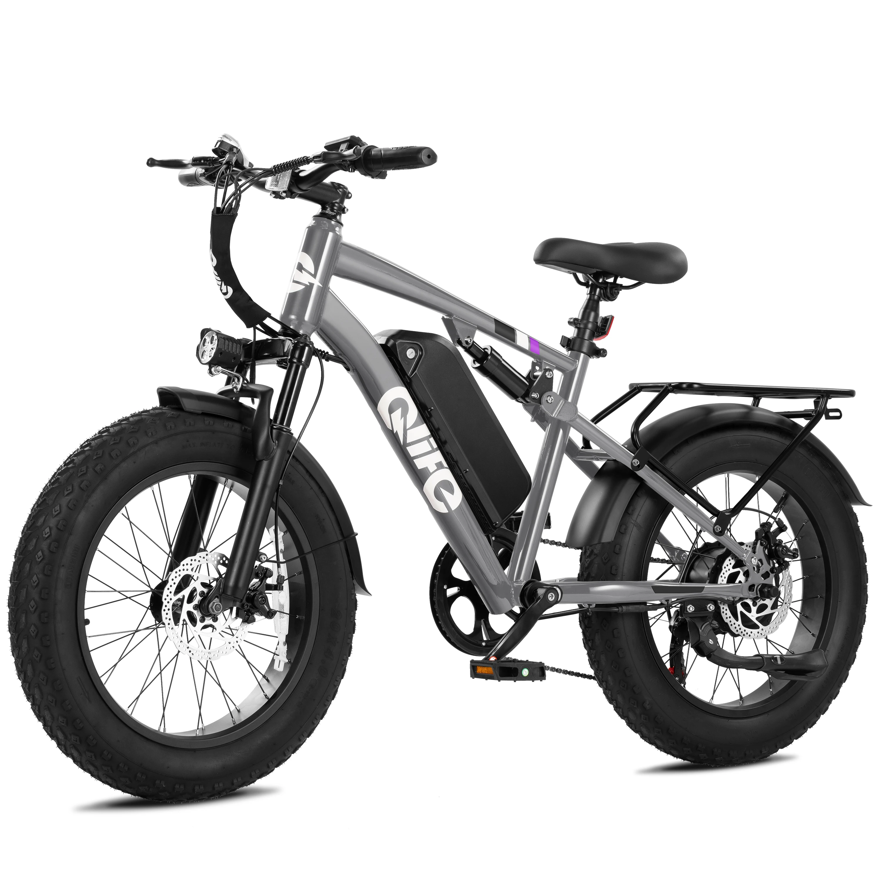 Qlife Racer Fat Tire 2.0 Electric Bike for Adults, 20"×4.0" Fat Tire Electric Mountain Bike, Peak 1800W 48V 15.6Ah,  28MPH 65 Miles  Electric Bicycle, 7-Speed image 3