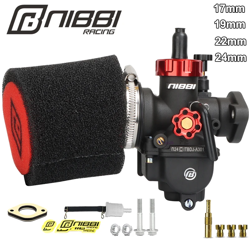 Nibbi Motorrad PE Racing Vergaser Schaum Luftfilter Kit PE17/19/22/24mm Jets Carb für Yamaha Suzuki 100-150cc Minimoto Pitbike – Detail 8