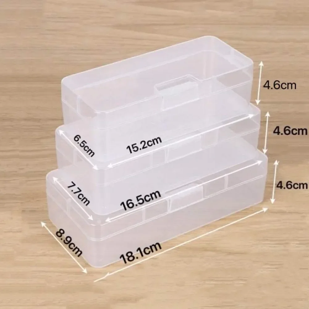 Transparent rectangular plastic storage box desktop organizer washi tape stickers container art case stationery suppliesFactory Bulk Wholesale Affordable  Factory Bulk Wholesale Affordable Closet Organizer Bin