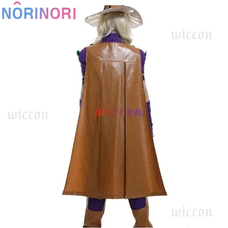 

CyJoJo Spin Master Gyro Zeppli Cosplay Costume Spin Master Zeppli Cosplay Full Set Wig With Hat And Cloak For Halloween Costume