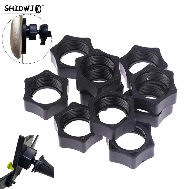 1set Car Mobile Phone Gravity Bracket Accessories Plastic Hex Nuts For Ball Head Car Air Outlet Fixing Clip Hexagonal Nut