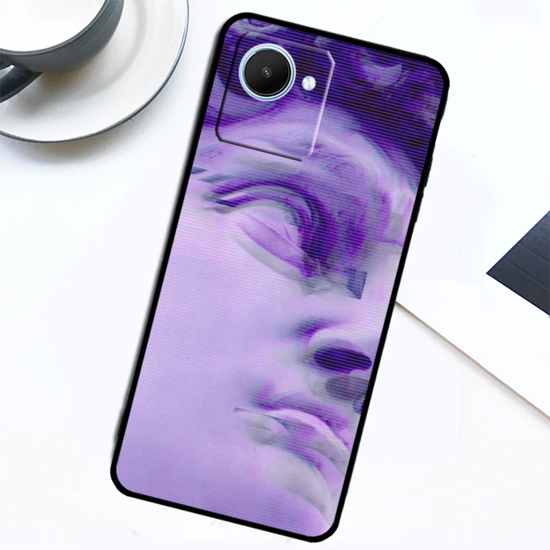 Vaporwave Aesthetic Plaster Statue Case For Realme 9 10 11 Pro Plus GT Neo 5 2T 3T C11 C15 C25s C21Y C30 C31 C33 C35 C53 C55