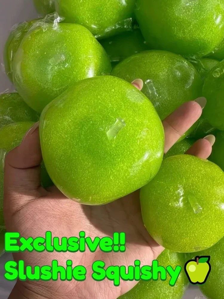 Grüner Apfel Slushie Squishy Fidget-Spielzeug Knackig Formbar Nicht-Springend Sensorischer Stressabbau Mittlere Griffstärke Langsam Aufsteigend Geschenk