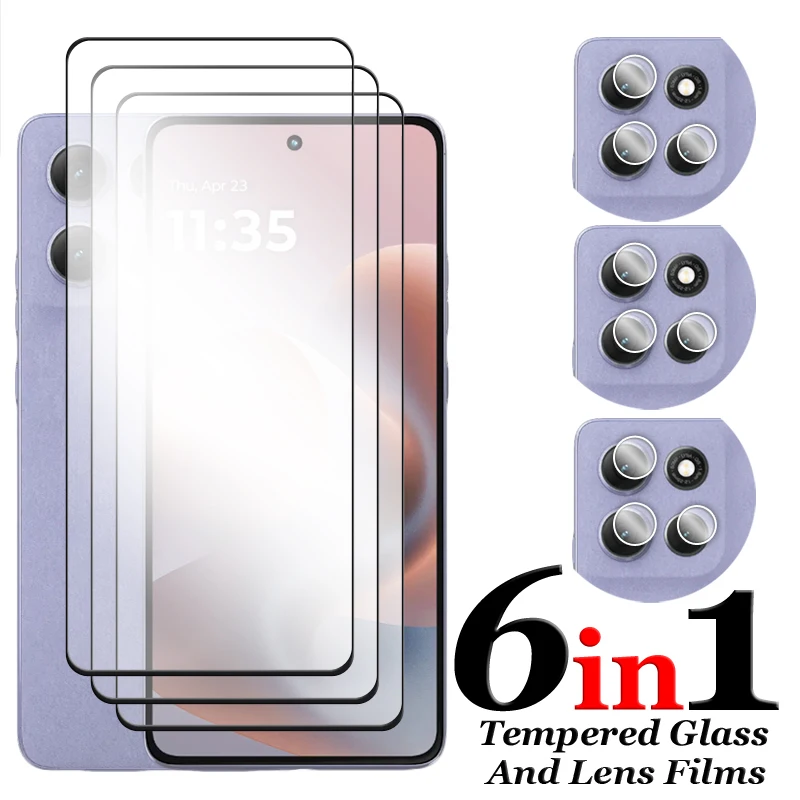 

6in1 For Motorola Moto G86 Glass For Moto G56 G86 Power 5G Tempered Glass 2.5D Full Cover Screen Protector For Moto G86 5G Film