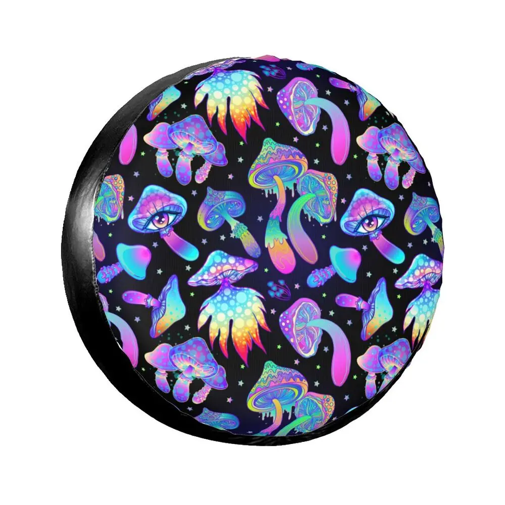 Magic Psychedelic Mushrooms Car Tire Dust Cover SUV Truck Travel Trailer,Waterproof Tires 14