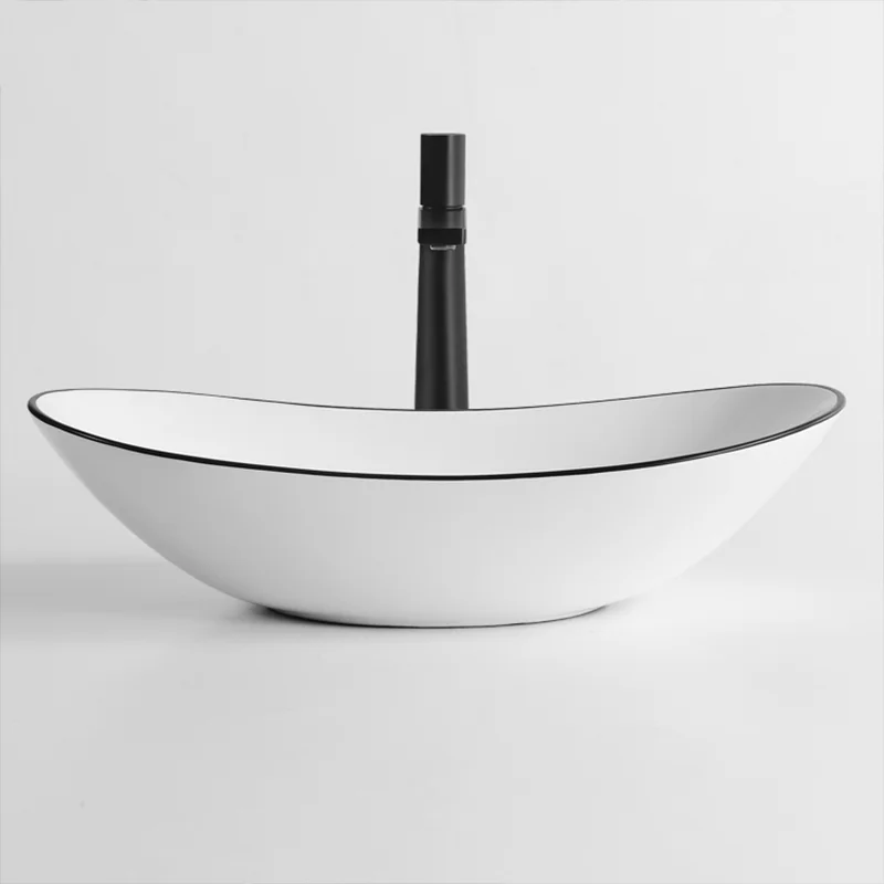 

Elegant Ceramic Vessel Sink, Ingot-Shaped Ceramic Washbasin - Ideal for Modern Bathroom Fixtures, Suitable for Dressing Rooms, Vanities, and Bathrooms