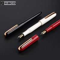 KACO MASTER Fountain Pen Luxury High End Electroplated Stainless Steel EF Nib чернилаBusiness Signature Stylo For Office GiftSet