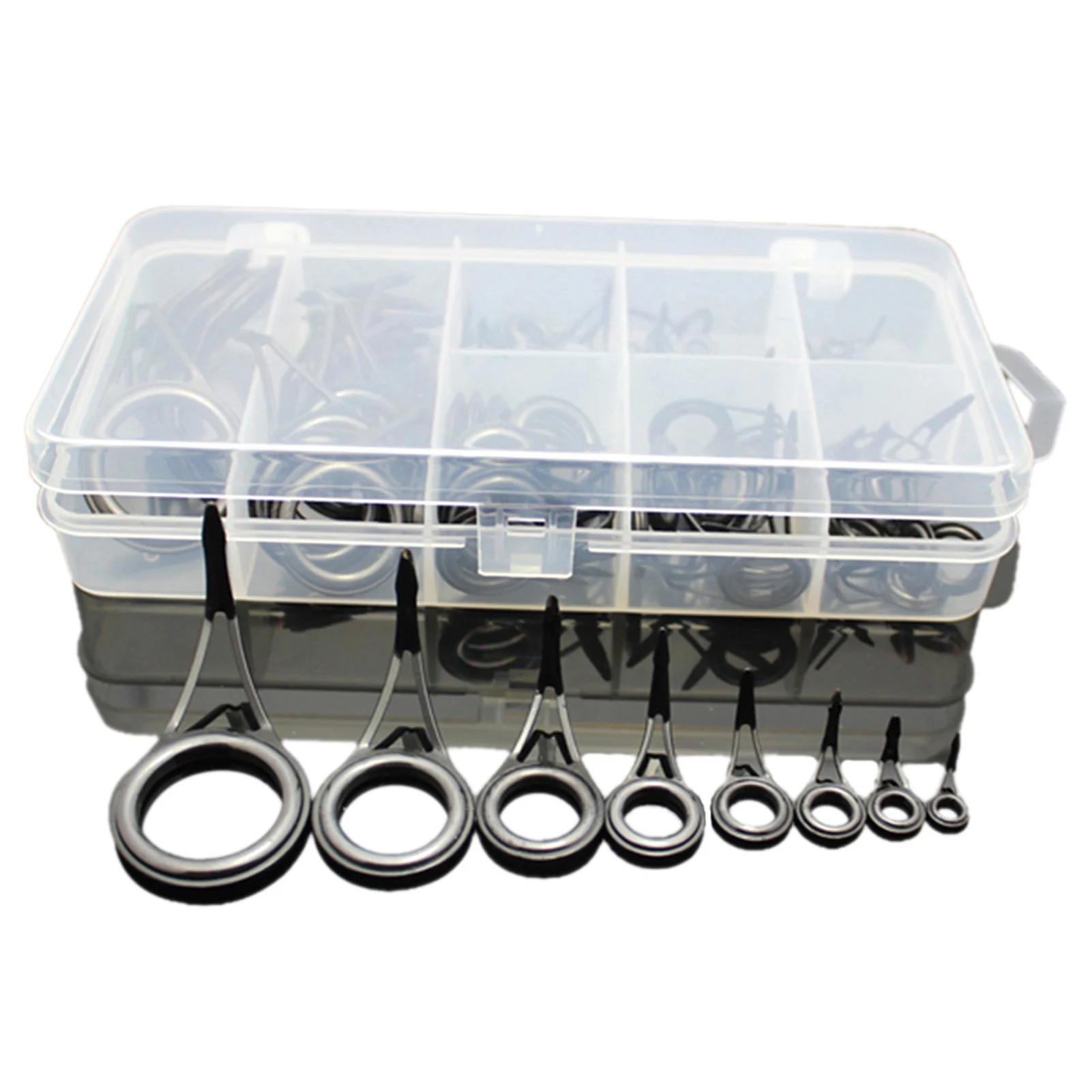 75pcs Various Sizes Fishing Rod Guide Tip Fishing Line Spinning Guide Eyes Rings Tip Top Repair Kit Set