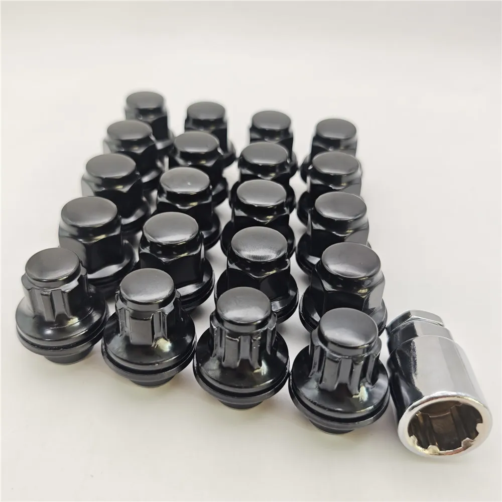 

21 шт., черный/серебристый M12X1,5, гайка с наконечником, замок колеса, комбинированное магнитное сиденье для Toyota Lexus Scion 16 зубьев + 4 колесных замка + 1 клавиша