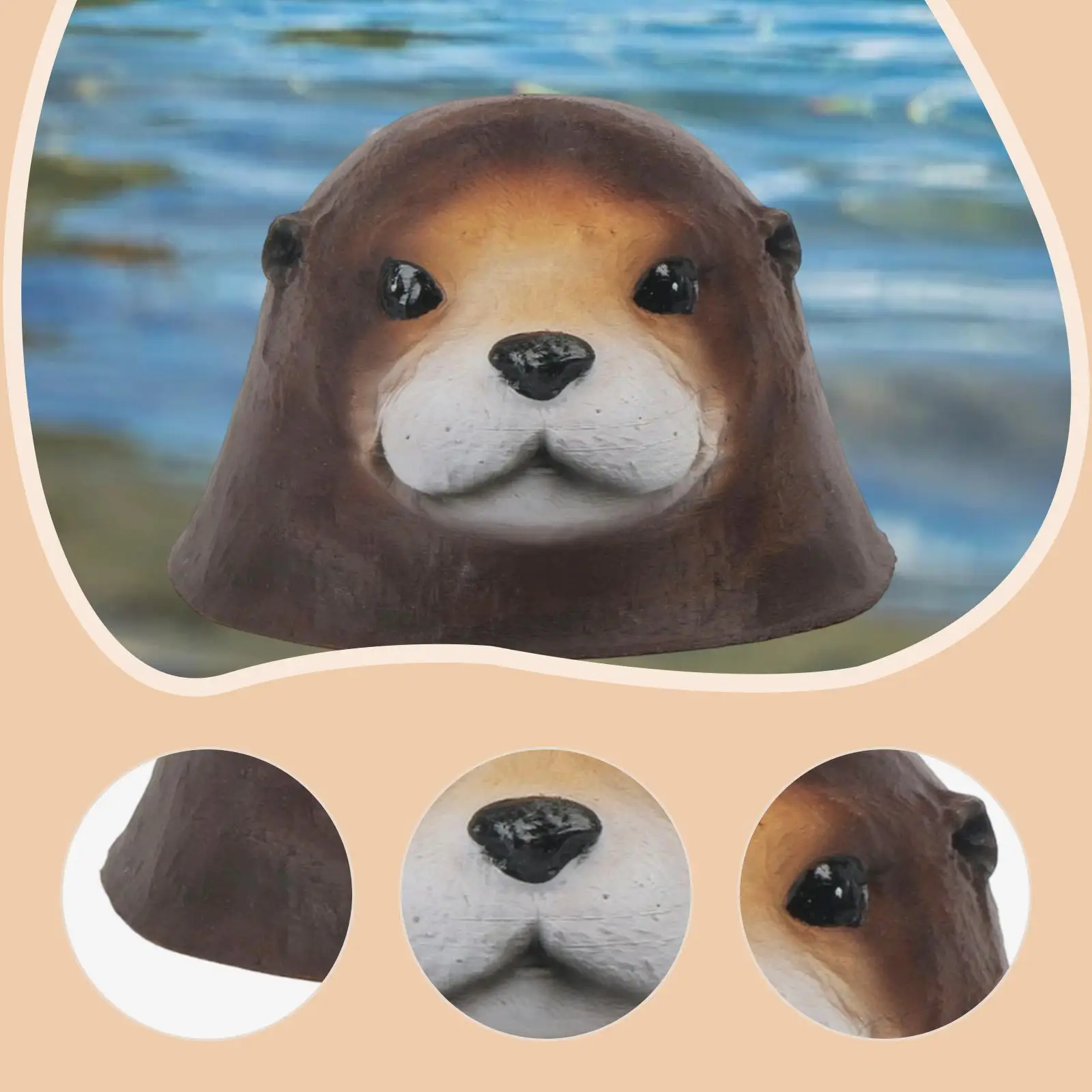 Figura decorativa cabeza foca flotante acuática para jardín y estanque