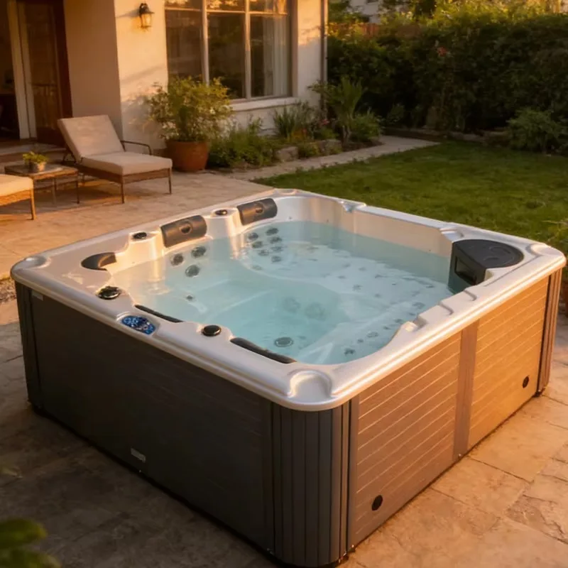 For Villa Garden Hot Tub Whirlpool Jacuzzi Massage Bathtub Hydrotherapy Acrylic 5 Person Outdoor Balboa 52 Jets Ozone Spa
