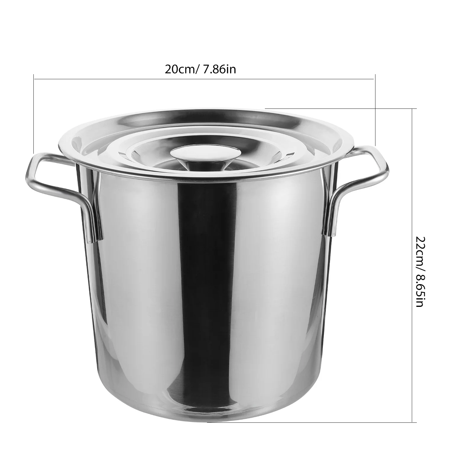 Large Stainless Steel Soup Bucket Heavy Duty Cooking Pot For Seafood Crawfish Stew Boil Kitchen Supplies Food Container