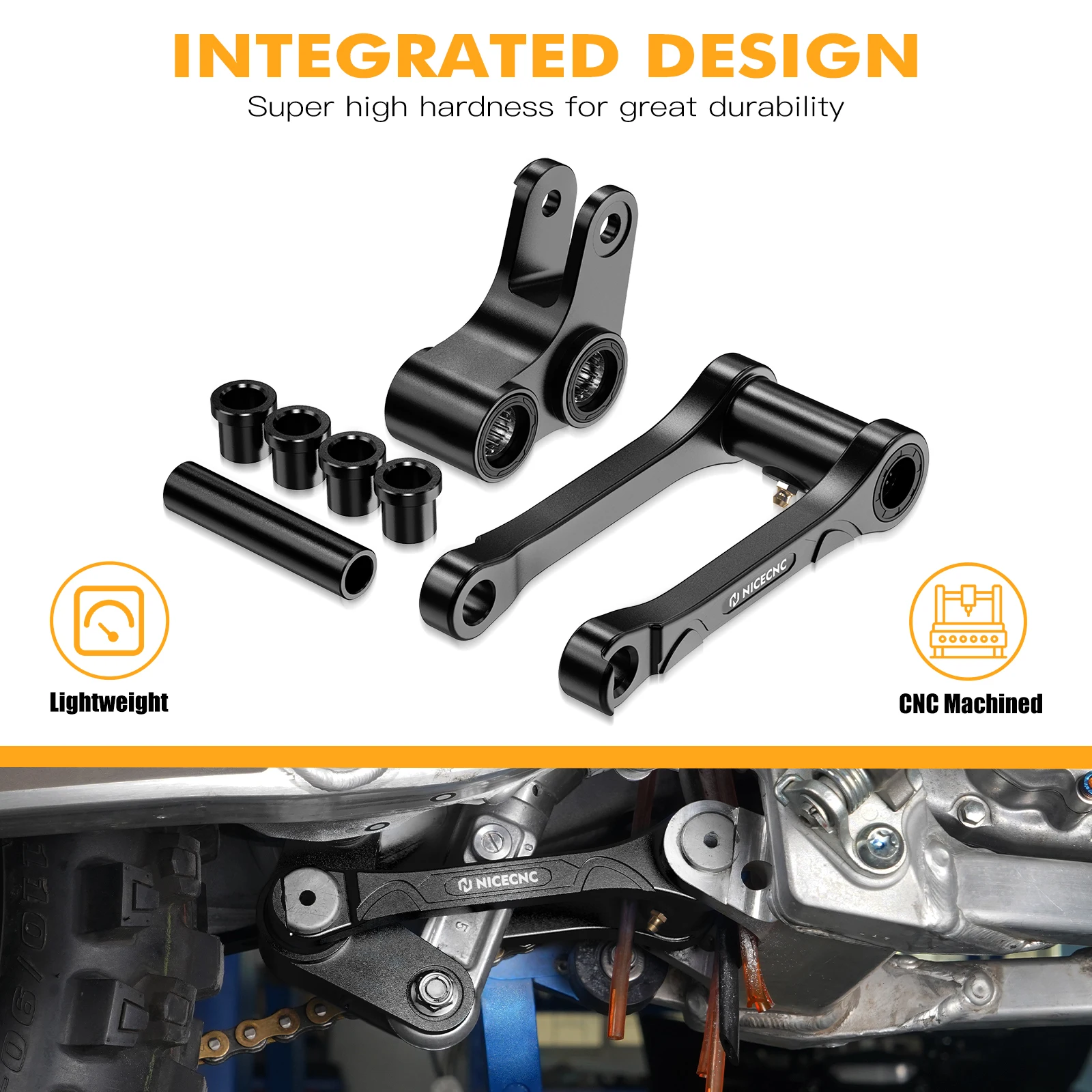 NICECNC For Yamaha YZ125 YZ250 YZ 125 250 2006-2024 1.5'' Lowering Link Kit YZ125X 2020-2023 YZ250X 2016-2023 WR250F WR450F 2006