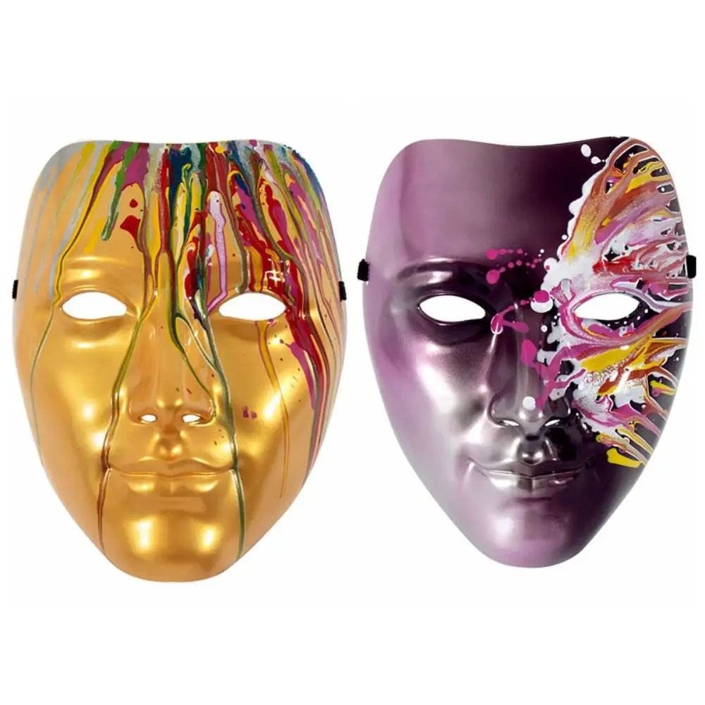 Luxury Plastic Phantom Paint Face Mask Colorful Flowing Full Face Mask Party Supplies Eye Mask Anime Cosplay Props Nightclub