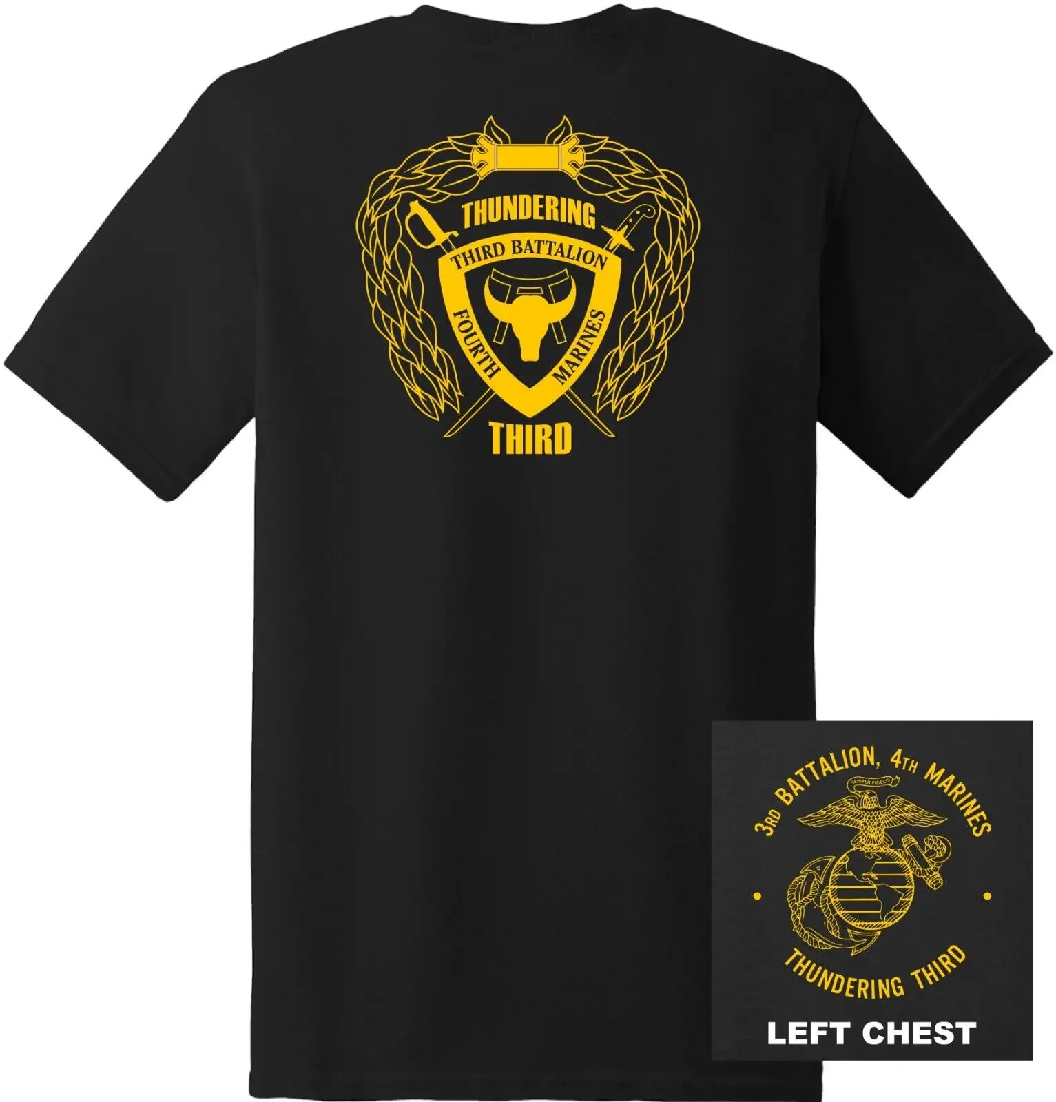 US Marine Corps 3rd Battalion 4th Marines Regiment T-Shirt 100% Cotton O-Neck Short Sleeve Summer Casual Mens T-shirt Streetwear