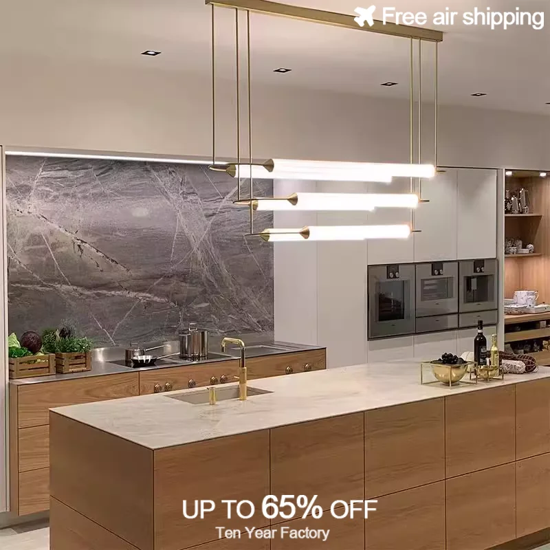 

Adjustable Brass Pendant Lamp with Spanish Imported Marble Customizable Ceiling Chandelier Modern Luxury for Living Room